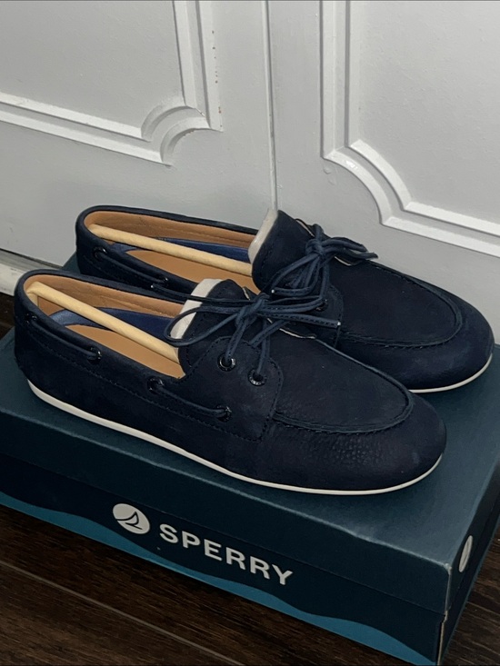 Shoes - Sperry Women's Slim Lace-Up Boat Shoes, Navy, Size: 7